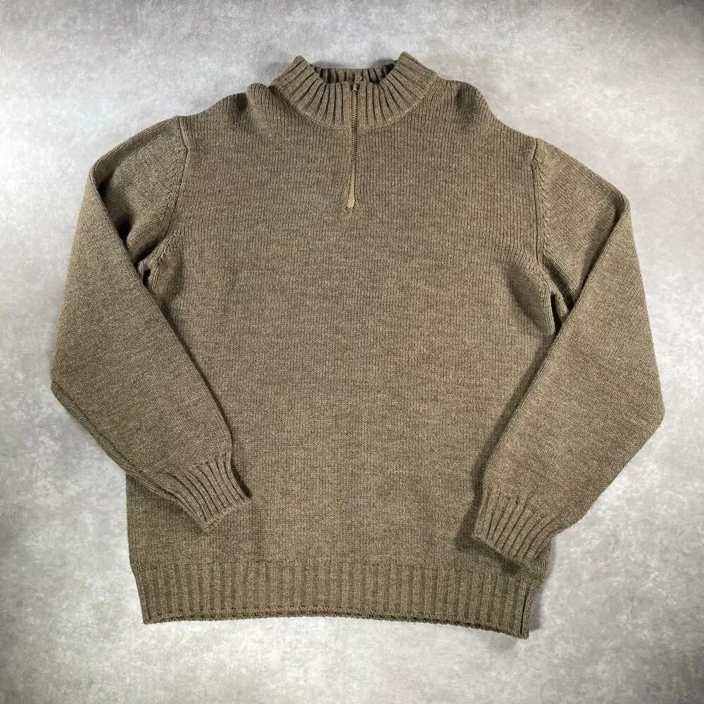 Vintage Uomo Italia Made In Italy Brown Cozy Quarter Zip Sweater